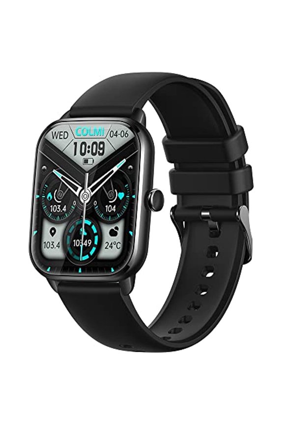 C61 Women's Smart Watch 1.9" Touch Screen Bluetooth Calling Voice Assistant Fitness Trackers Step Counter Timer Sports Modes Smartwatch for Men, black