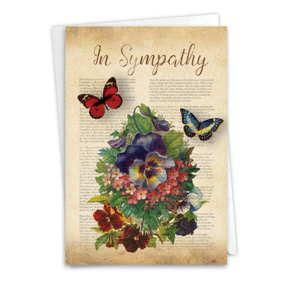 C6477ESMG Humor Sympathy Card 'Fluttering Words' with Envelope by NobleWorks