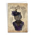 thumbnail image 1 of C6554JBMG Funny Birthday Mother Card 'Steampunk Cats' with Envelope by NobleWorks, 1 of 6