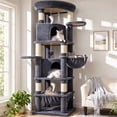 thumbnail image 1 of Globlazer 68" Corner Cat Tree Tower – MultiLevel Large Cat Tree Tower for Indoor Cats with 6 Scratching Posts, Dark Grey, 1 of 8