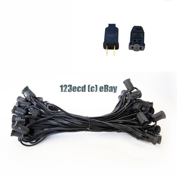 C7 Black Light String SPT1 - Black strand 50 sockets