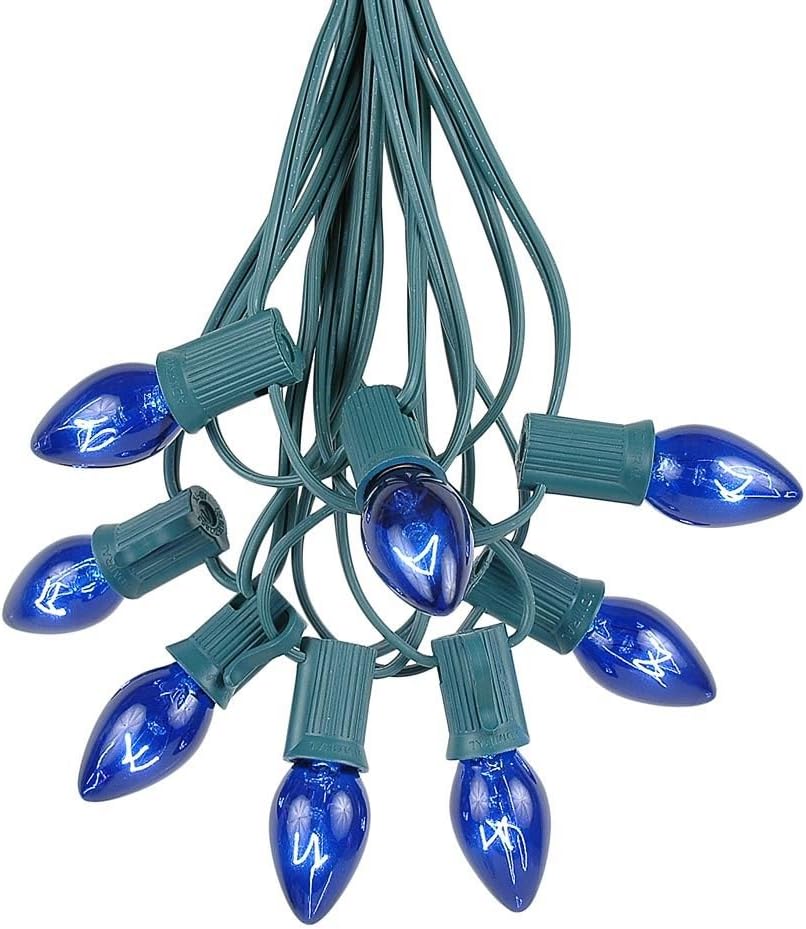 C7 Blue Christmas Lights Set Indoor/Outdoor Christmas Light String