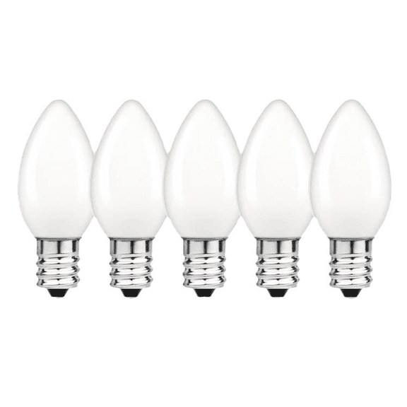 C7 Candelabra Led Light Bulbs, Small Night Light Bulb, 0.5 Watt, E12 120V Lamp, Warm White 2700K Nightlight Replacement Bulb for Window Candle & Chandeliers