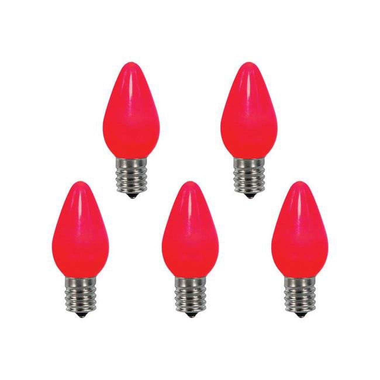 C7 Christmas Light Bulbs, Red, 1 in. 25 Lights