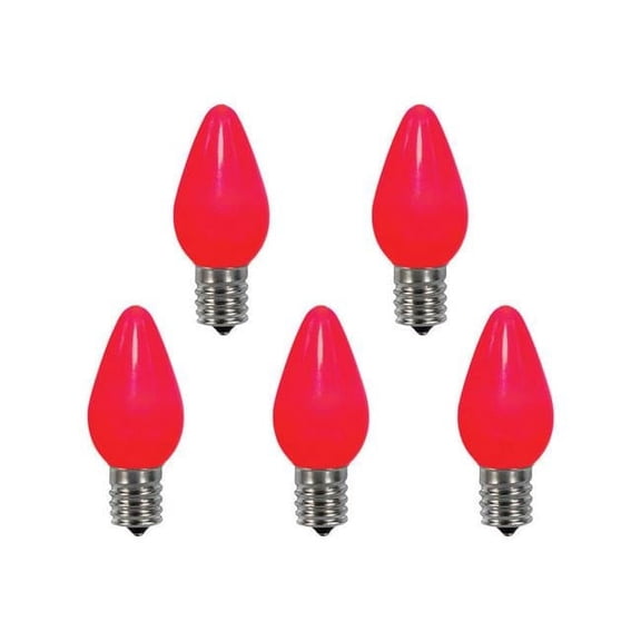 C7 Christmas Light Bulbs, Red, 1 in. - 25 Lights