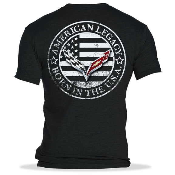 C7 Corvette Born in The USA American Legacy Men's T-Shirt X-Large, Black