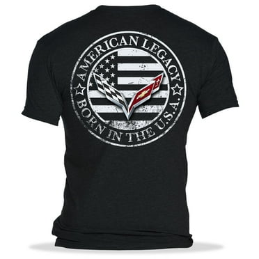 C7 Corvette Born in The USA American Legacy Men's T-Shirt XX-Large, Black