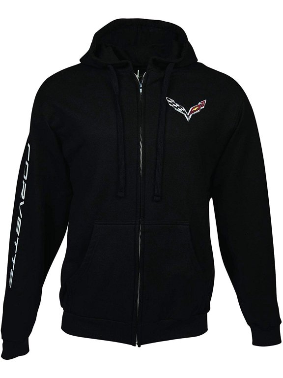 C7 Corvette Born in The USA American Legacy Zip Up Hoodie Jacket - Black
