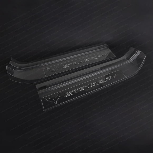 C7 Corvette Clear Door Sill Protectors w/ Embossed Stingray Script : C7 Stingray, Z51, Z06
