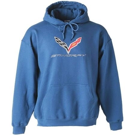 C7 Corvette Embroidered Sweatshirt Hoodie Medium, Blue
