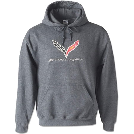 C7 Corvette Embroidered Sweatshirt Hoodie Small, Charcoal