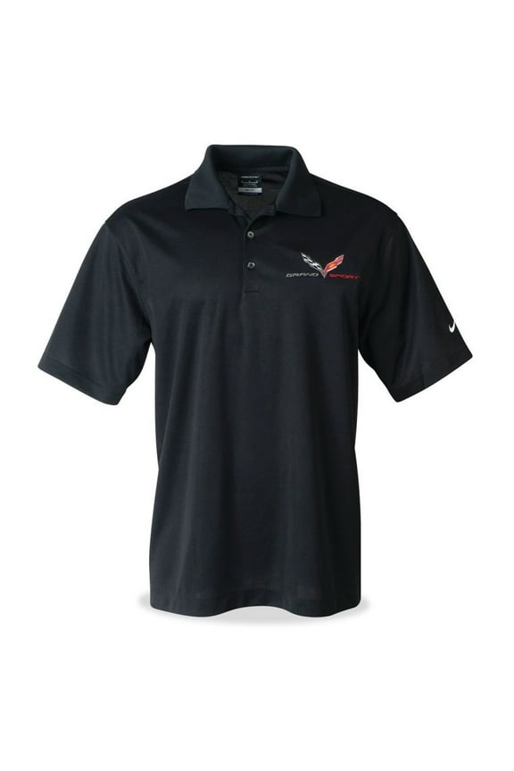 C7 Corvette Grand Sport Men's Nike Dri-Fit Polo Black, Large