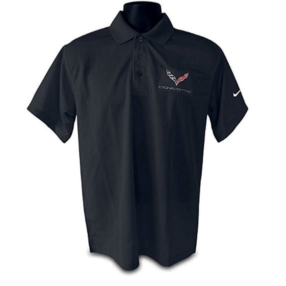 C7 Corvette Polo - Men's Nike Dri Fit Performance Polo Black, Large