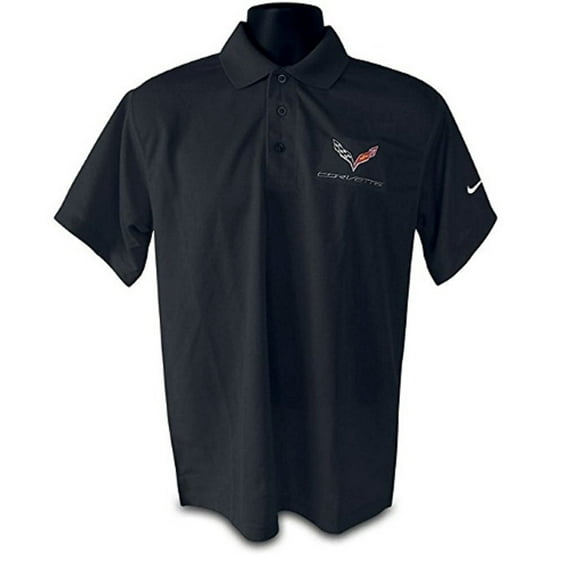 C7 Corvette Polo - Men's Nike Dri Fit Performance Polo Black, XX-Large