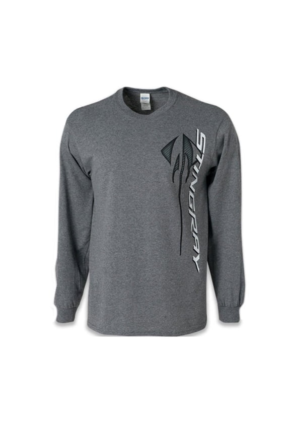 C7 Corvette Stingray Logo Long Sleeve T-Shirt - Gray Large