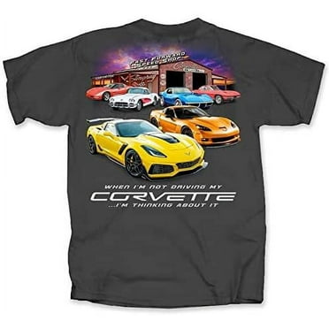 C7 Corvette Thinking About Driving Tee Shirt - Dark Grey Large