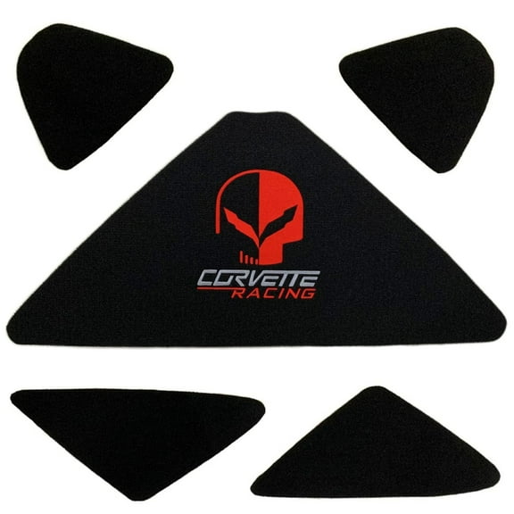 C7 Corvette Trunk Lid Liner with Red Jake Skull Racing Embroidered Emblem 5 Piece Kit Fits: 14 - 19 Convertible Corvettes