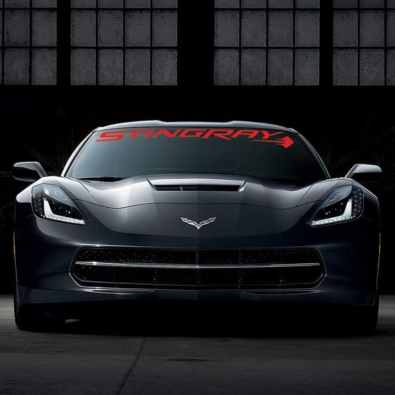 C7 Corvette Windshield Decal Kit Stingray Script Red