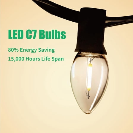C7 E12 Led Night Light Bulbs, Replacement Bulbs for Window Candles & Chandeliers, 0.5 Watt Equivalent to 7Watt Incandescent Bulb, Warm White, 6 Pack