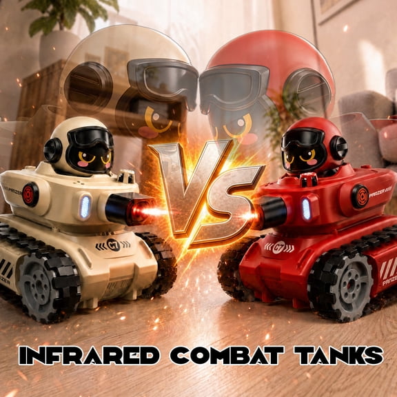 C7 Infrared Battle RC Tank, 2.4GHz Remote Control Shooting Tank Toy with Ejectable Pilot, Health Restore Sensor Station, Multiplayer Fighting Game, Rechargeable RC Tank Gift for Boys Girls 6+