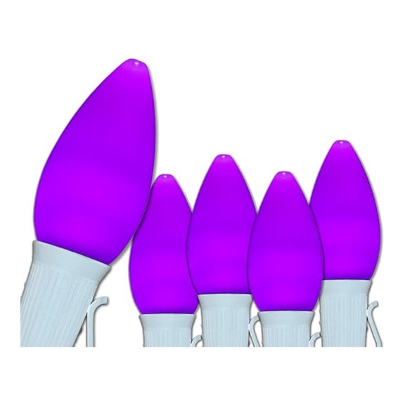 C7 LED Christmas Lights Outdoor - Heavy Duty String Lights for Wedding, 25ft, 25 Bulbs, White Wire, Smooth/Opaque