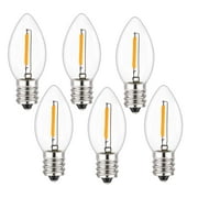 C7 LED Night Light Bulbs, Shatterproof LED Replacement Bulbs for Window Candles & Chandeliers, E12 Candelabra Base, 0.6 Watt Equivalent to 7Watt Incandescent Bulb, Warm White,6 Pack