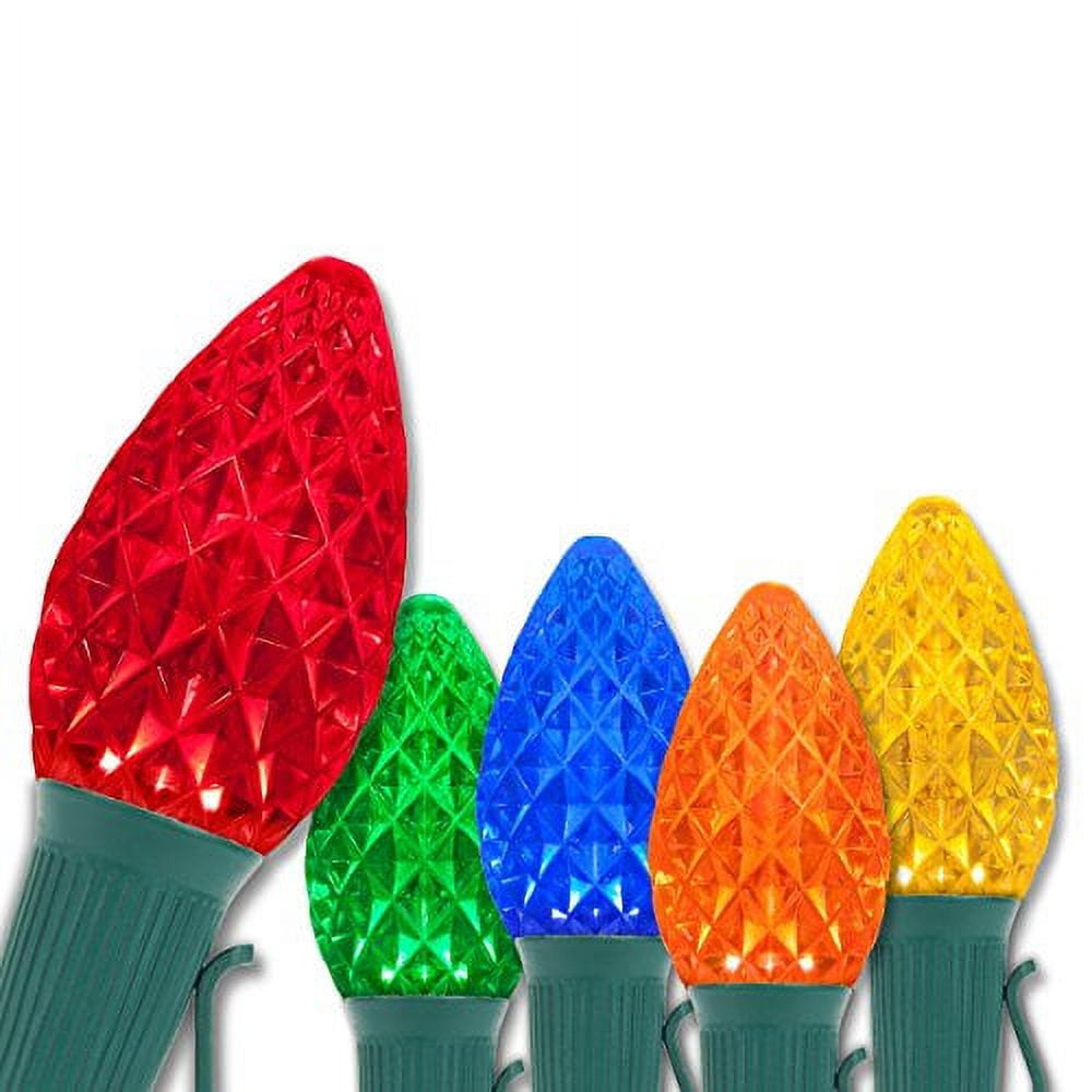 Opticore C7 LED Multicolor Christmas Lights, C7 Christmas Lights with Shatterproof Christmas Bulbs, 25 Lights, 25’