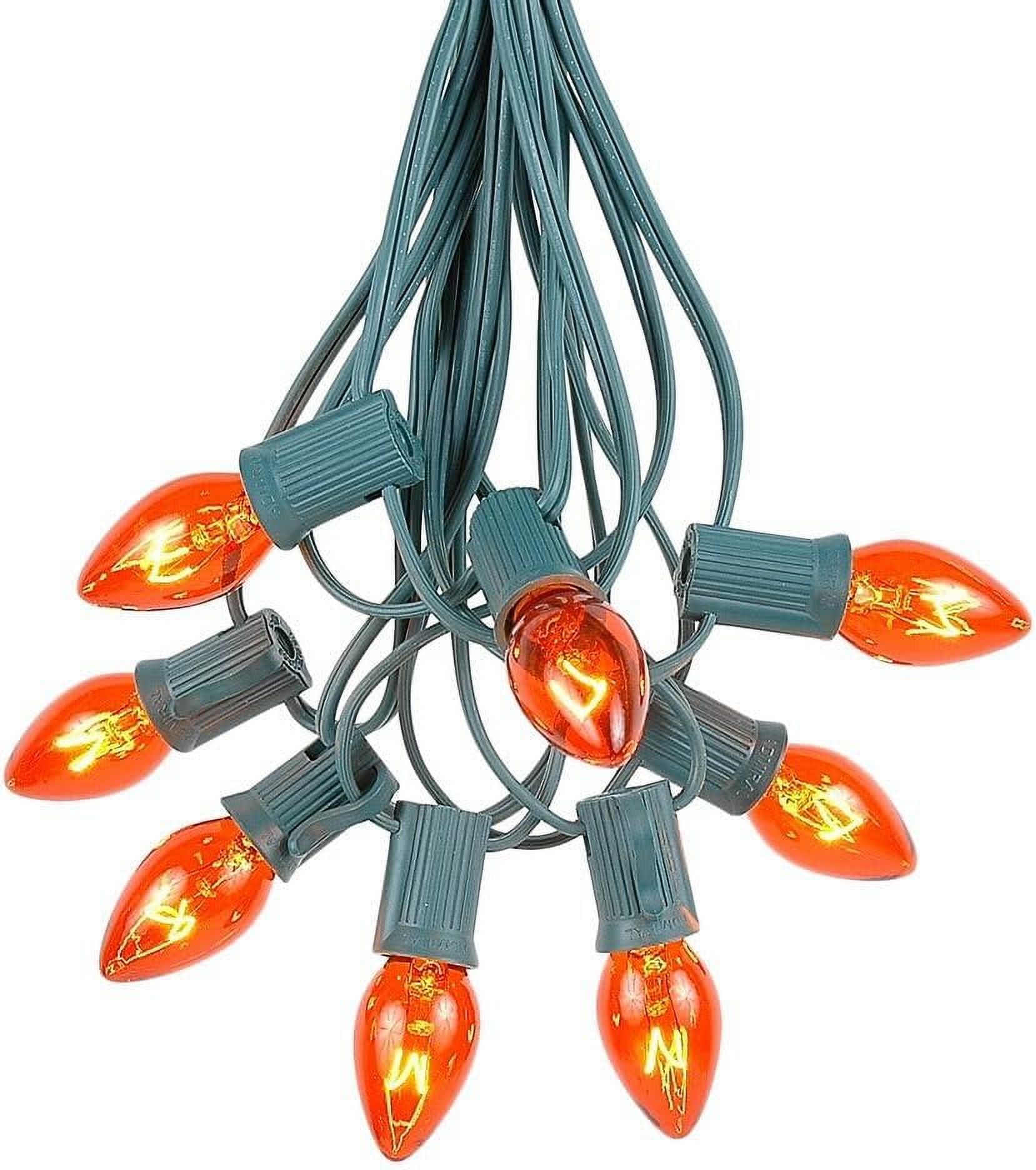 C7 Orange Christmas Lights Set Indoor/Outdoor Christmas Light String Hanging Christmas Lights