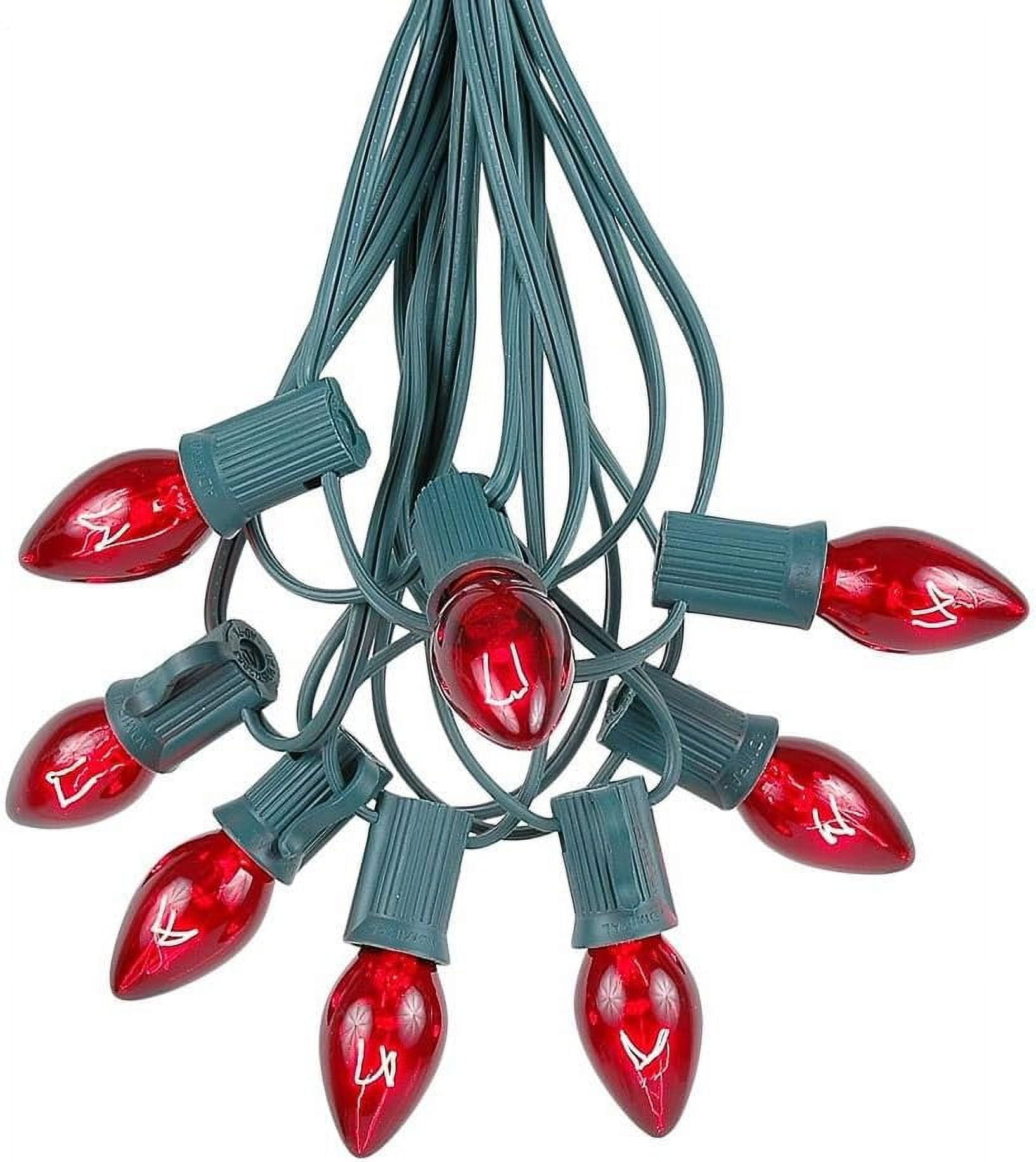 C7 Red Christmas Lights Set Indoor/Outdoor Christmas Light String