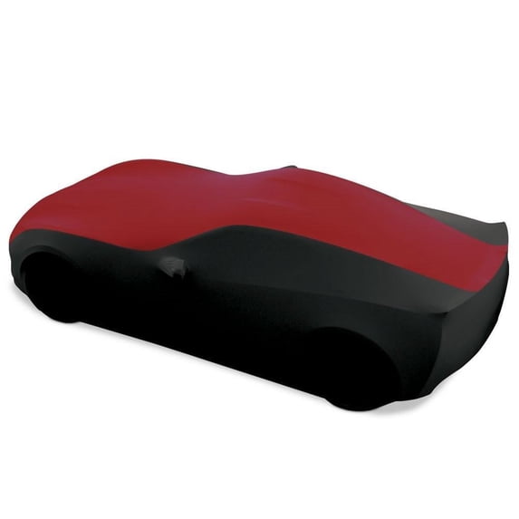 C7 Corvette Ultraguard Stretch Satin Indoor Car Cover : Sport Series Dark Red/Black