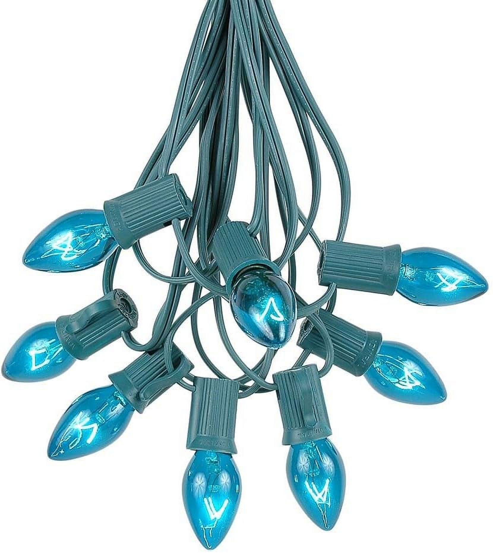 C7 Teal Christmas Lights Set Indoor/Outdoor Christmas Light String