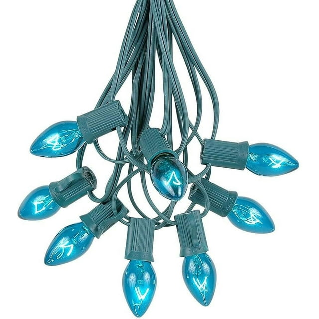 C7 Teal Christmas Lights Set Indoor/Outdoor Christmas Light String