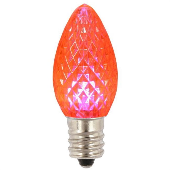 C7 Transparent Faceted LED Pink Twinkle Replacement Bulb -Case of 25
