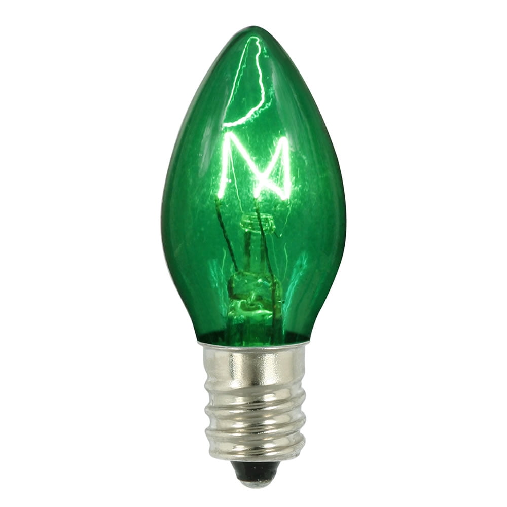 C7 Transparent Green 130V 5W Bulbs 25ea - Walmart.com
