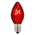 thumbnail image 1 of C7 Transparent Red 130V 5W Bulbs 25ea, 1 of 4