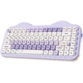 thumbnail image 1 of C75 Wireless Mechanical Keyboard,75% Layout, Hot-Swappable NKRO,BT5.0/2.4G/USB-C Mode,Dye-Sub PBT MOA Keycaps,RGB Gasket Mount,Cute Cake Design for Mac/Win/Gaming (Purple, Milk V2 Switch), 1 of 11