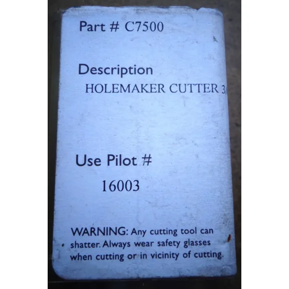 C7500 Holemaker Cutter 3/4, New!!!