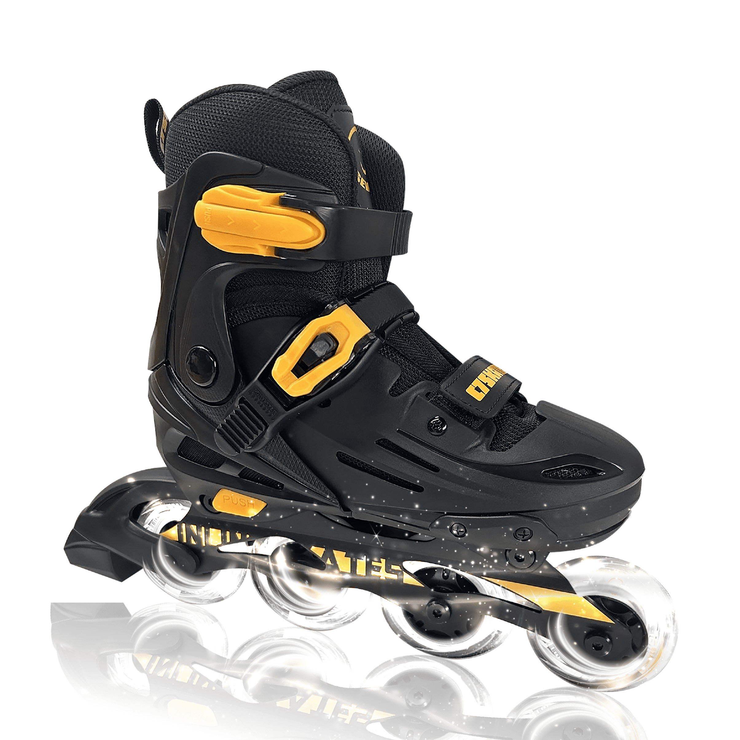 C7skates Adjustable Kids Inline Skates with Light Up Wheels (Falcon, Size M)