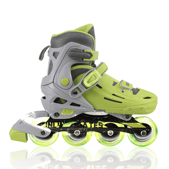 C7skates Adjustable Kids Inline Skates with Light Up Wheels (Flash, Size M)