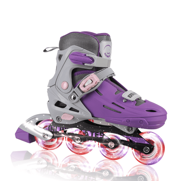 C7skates Adjustable Kids Inline Skates with Light Up Wheels (Galaxy, Size S)