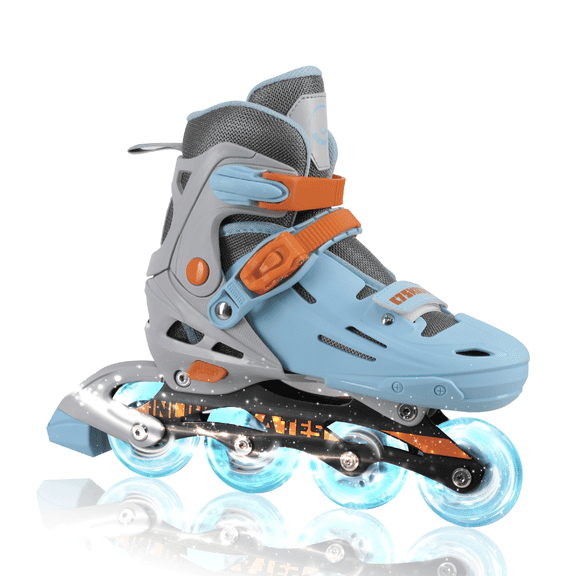 C7skates Adjustable Kids Inline Skates with Light Up Wheels (Wave Rider, Size S)