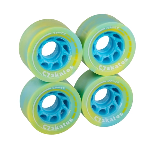 C7skates Dark Magic 62mm Quad Roller Skate Wheels (Lucid Swirl)