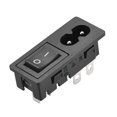 thumbnail image 1 of C8-8 Panel Mount Plug Adapter AC 250V 2.5A 2 Pins 1.5mm Buckle IEC Inlet Module Plug Power Socket with 2P ON-OFF Switch, 1 of 4