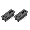 thumbnail image 1 of C8-8 Panel Mount Plug Adapter AC 250V 2.5A 2 Pins 3mm Buckle IEC Inlet Plug Power Socket w 2P ON-OFF Switch 2pcs, 1 of 4