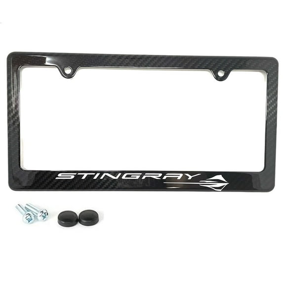 C8 Corvette Carbon Fiber License Plate Frame Stingray