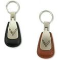 thumbnail image 1 of C8 Corvette Leather Teardrop Key Chain - Officially Licensed Chevrolet Key Chain Brown, 1 of 1