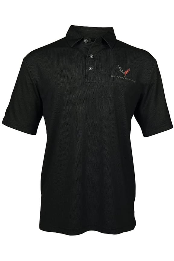 C8 Corvette Men's Polo Shirt Large, Black