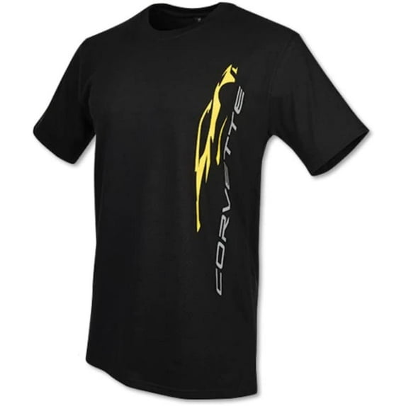 C8 Corvette Men's Shirt Vertical Gesture Logo T-Shirt - Black XXX-Large