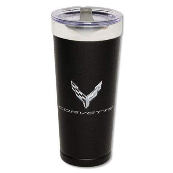 C8 Corvette Metallic Tonal Tumbler Cup Black