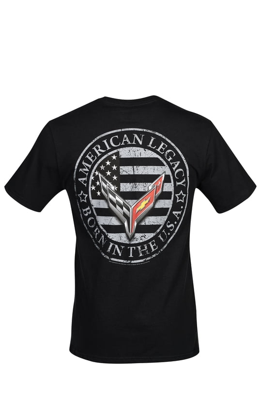 C8 Corvette Next Gen American Legacy Born in The USA Men's T-Shirt Small, Black